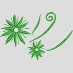 绿色刺绣花卉图案 简单小花样