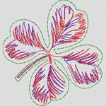 四叶草图案手绘草图 简单小花样