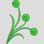 绿色植物刺绣图案 简单小花样