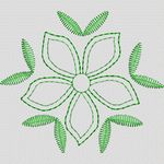 绿色刺绣花朵图案 简单小花样
