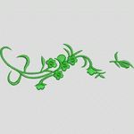 绿色植物刺绣图案 简单小花样