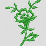 绿色刺绣花卉图案 简单小花样