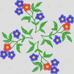 彩色刺绣花卉图案 台布