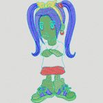 彩色刺绣卡通女孩 卡通童装