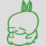 绿色线条卡通兔子 卡通童装