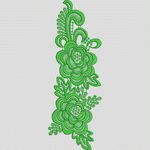 绿色刺绣花卉图案 卡通童装