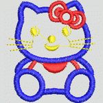 蓝色Hello Kitty刺绣图案 卡通童装
