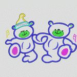 两只卡通小熊跳舞 卡通童装