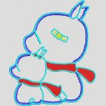 卡通兔子戴红围巾 卡通童装