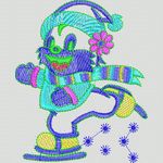 彩色卡通雪人滑雪 卡通童装