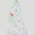 传统服饰女性剪影图 卡通童装