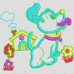 卡通狗与小屋图案 卡通童装