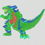 彩色刺绣恐龙图案 卡通童装