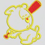黄色小熊持棒球棒 卡通童装