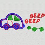 卡通汽车与“BEEP BEEP”字样 卡通童装