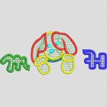 彩色刺绣字母与图案 卡通童装