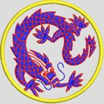 蓝色龙形徽章图案 卡通童装