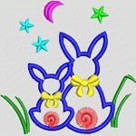 蓝色兔子戴黄蝴蝶结 卡通童装
