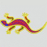 彩色蜥蜴图案刺绣 卡通童装