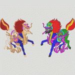 刺绣龙马图案设计 卡通童装
