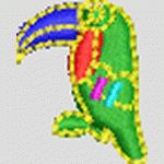 彩色 toucan 鸟形图案 卡通童装