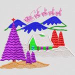 圣诞雪景装饰图案 卡通童装