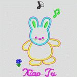可爱兔子音乐主题图案 卡通童装