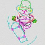 彩色线条构成的雪人 卡通童装