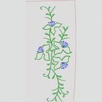 绿色藤蔓花卉刺绣图案 牛仔裤