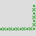 绿色花卉边框装饰图案 牛仔裤