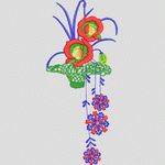 彩色刺绣花卉图案 牛仔裤