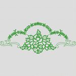 绿色植物刺绣装饰图案 牛仔裤
