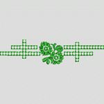 绿色十字与花卉图案装饰 牛仔裤