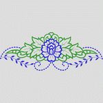 蓝色花卉刺绣图案 牛仔裤