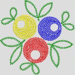 彩色珠饰花朵图案 牛仔裤