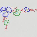 花卉刺绣装饰图案 牛仔裤