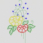 刺绣花卉图案设计 牛仔裤