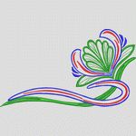 彩色抽象花卉图案 牛仔裤