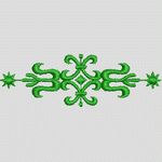绿色装饰性花纹图案 牛仔裤