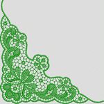 绿色蕾丝花边装饰图案 牛仔裤