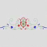 彩色花卉刺绣装饰图案 牛仔裤