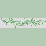绿色植物装饰图案 牛仔裤