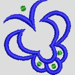 蓝色抽象花卉图案 牛仔裤