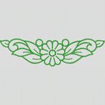 绿色花卉刺绣图案 牛仔裤