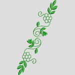 绿色藤蔓花卉图案 牛仔裤