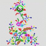 彩色刺绣花卉图案 牛仔裤