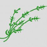 绿色植物枝条图案 牛仔裤
