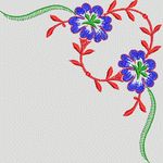 刺绣花卉装饰图案 牛仔裤