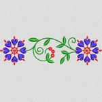 花卉刺绣图案设计 牛仔裤