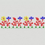 彩色花卉刺绣图案 牛仔裤